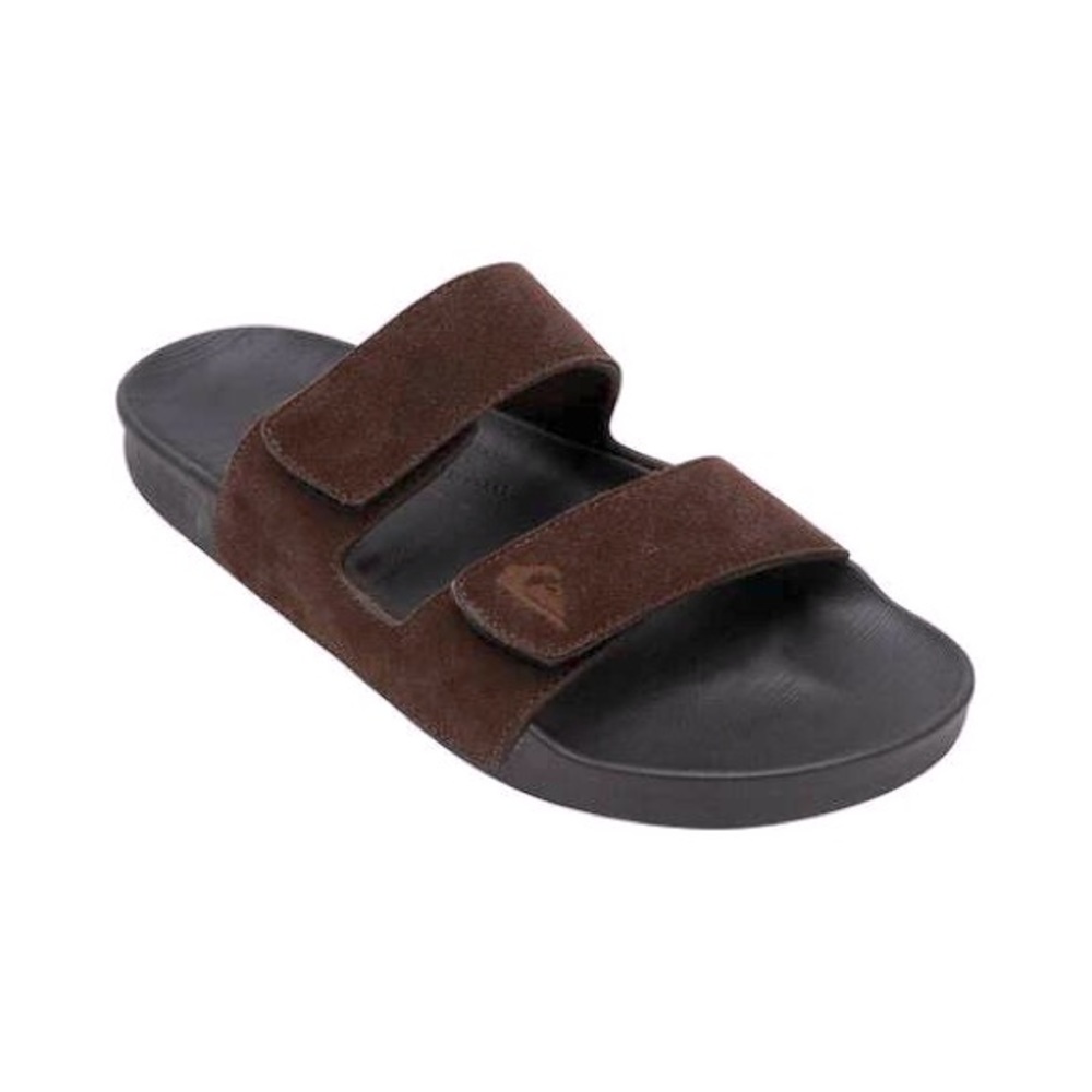 Quiksilver brown suede adjustable slide sandals - hydrobound